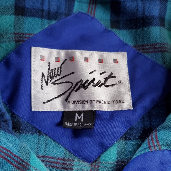 VTG New Spirit Pacific Trail FLAWED Men's Medium Blue Hooded Mid Rain Jacket - Picture 5 of 10